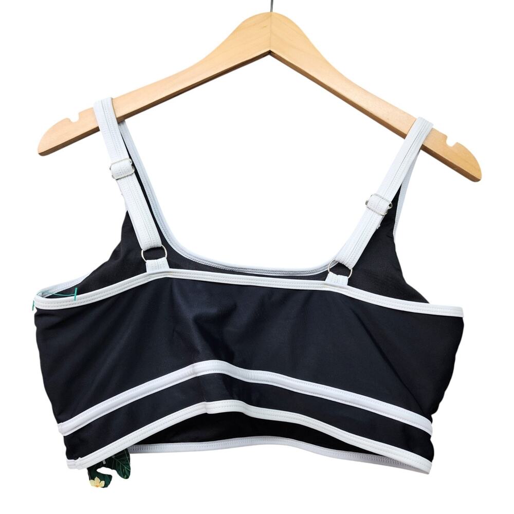 NWT BMJL Bikini Set L Black High Waisted 2 Piece Bandeau Swimsuit Beach Sporty - Picture 3 of 13
